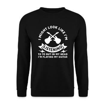 Guitare électrique Guitariste Guitare acoustique Musicien - Sweat-shirt Unisexe - noir - Devant - Alina (178cm) & Michal (187cm)