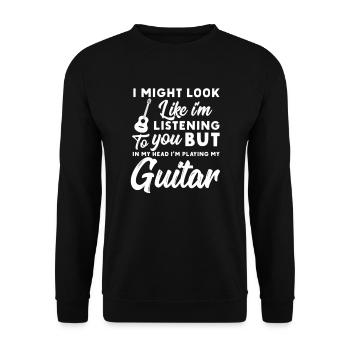 Guitare électrique Guitariste Guitare acoustique Musicien - Sweat-shirt Unisexe - noir - Devant - Alina (178cm) & Michal (187cm)