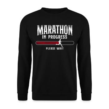 Running Runner Half Marathon - Unisex Pullover - Schwarz - Vorne - Alina (178cm) & Michal (187cm)