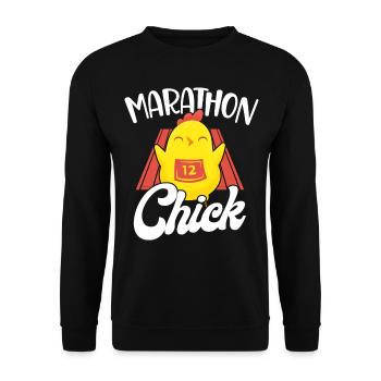 Running Runner Half Marathon - Unisex Sweatshirt - black - Front - Alina (178cm) & Michal (187cm)
