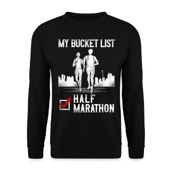 Running Runner Half Marathon - Unisex Pullover - Schwarz - Vorne - Alina (178cm) & Michal (187cm)