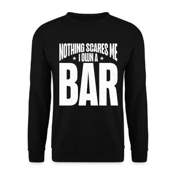 Nothing Scares Me I Own A Bar Funny Bar Owner - Unisex Sweatshirt - black - Front - Alina (178cm) & Michal (187cm)