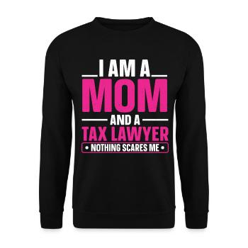 Nothing Scares Me Mom Steueranwalt Rechtsanwalt - Unisex Pullover - Schwarz - Vorne - Alina (178cm) & Michal (187cm)