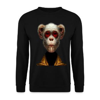 Moderner Affe - Unisex Pullover - Schwarz - Vorne - Alina (178cm) & Michal (187cm)