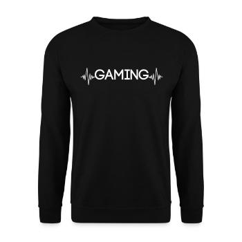 gaming heartbeat - Unisex Sweatshirt - black - Front - Alina (178cm) & Michal (187cm)