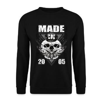 Made in 2005 Vintage Retro Limited Edition - Unisex Pullover - Schwarz - Vorne - Alina (178cm) & Michal (187cm)