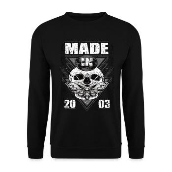 Made in 2003 Vintage Retro Limited Edition - Unisex Sweatshirt - black - Front - Alina (178cm) & Michal (187cm)