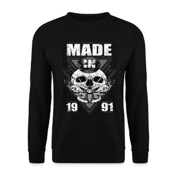 Fabriqué en 1991 Vintage Retro Limited Edition - Sweat-shirt Unisexe - noir - Devant - Alina (178cm) & Michal (187cm)