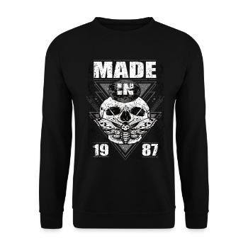 Fabriqué en 1987 Vintage Retro Limited Edition - Sweat-shirt Unisexe - noir - Devant - Alina (178cm) & Michal (187cm)