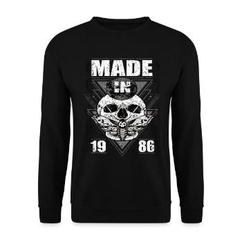 Fabriqué en 1986 Vintage Retro Limited Edition - Sweat-shirt Unisexe - noir - Devant - Alina (178cm) & Michal (187cm)