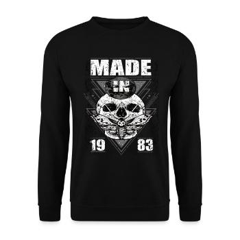 Fabriqué en 1983 Vintage Retro Limited Edition - Sweat-shirt Unisexe - noir - Devant - Alina (178cm) & Michal (187cm)