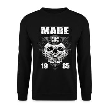 Fabriqué en 1985 Vintage Retro Limited Edition - Sweat-shirt Unisexe - noir - Devant - Alina (178cm) & Michal (187cm)
