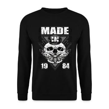 Made in 1984 Vintage Retro Limited Edition - Unisex Pullover - Schwarz - Vorne - Alina (178cm) & Michal (187cm)
