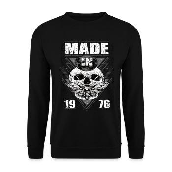 Made in 1976 Vintage Retro Limited Edition - Unisex Pullover - Schwarz - Vorne - Alina (178cm) & Michal (187cm)