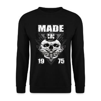 Made in 1975 Vintage Retro Limited Edition - Unisex Pullover - Schwarz - Vorne - Alina (178cm) & Michal (187cm)