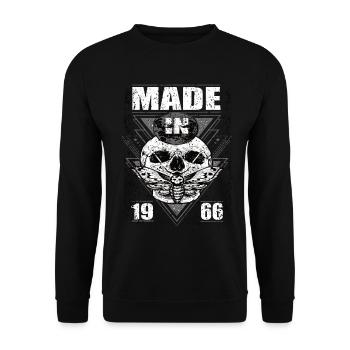 Made in 1966 Vintage Retro Limited Edition - Unisex Pullover - Schwarz - Vorne - Alina (178cm) & Michal (187cm)