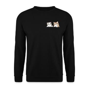 Cat Lovers Cat Owner Baby Cats Love - Unisex Sweatshirt - black - Front - Alina (178cm) & Michal (187cm)
