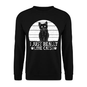 Amoureux des chats Drôles de chats que j’aime vraiment - Sweat-shirt Unisexe - noir - Devant - Alina (178cm) & Michal (187cm)