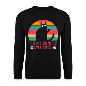 Cat lovers Cat owner I like cats - Unisex Sweatshirt - black - Front - Alina (178cm) & Michal (187cm)