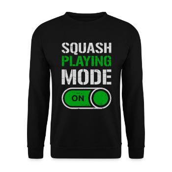 Squash-Spielmodus beim Spielen von Serve Racket Player - Unisex Pullover - Schwarz - Vorne - Alina (178cm) & Michal (187cm)