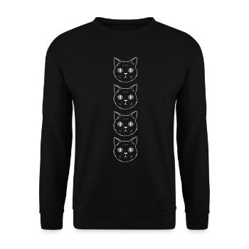Katzenliebhaber Katzenbesitzer Niedliche Katzen - Unisex Pullover - Schwarz - Vorne - Alina (178cm) & Michal (187cm)
