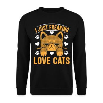 Amoureux des chats Propriétaire de chats J’adore les œufs de chats - Sweat-shirt Unisexe - noir - Devant - Alina (178cm) & Michal (187cm)