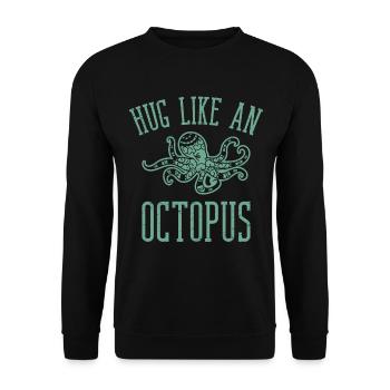 Umarmung wie ein Oktopus für einen Seetaucher - Unisex Pullover - Schwarz - Vorne - Alina (178cm) & Michal (187cm)