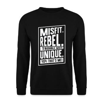 Positivity Misfits Poets Poetry Unique Uniqueness - Unisex Sweatshirt - black - Front - Alina (178cm) & Michal (187cm)