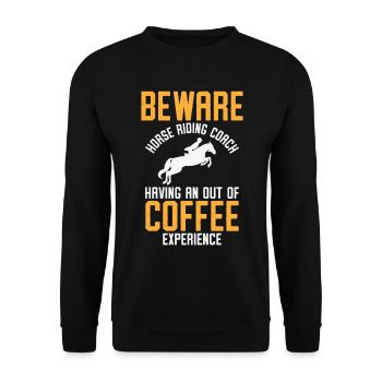 Instructeur d’équitation Amateurs de café - Sweat-shirt Unisexe - noir - Devant - Alina (178cm) & Michal (187cm)