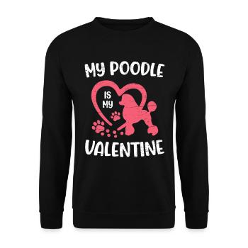 Mon caniche est mon chien de saint-valentin paw lovers Puppies - Sweat-shirt Unisexe - noir - Devant - Alina (178cm) & Michal (187cm)