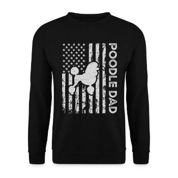 Caniche Papa Drapeau Américain Paw Lovers Chiots Chien - Sweat-shirt Unisexe - noir - Devant - Alina (178cm) & Michal (187cm)