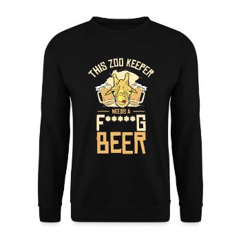 Zookeeper trinkt Bier Zookeeing Bierliebhaber - Unisex Pullover - Schwarz - Vorne - Alina (178cm) & Michal (187cm)