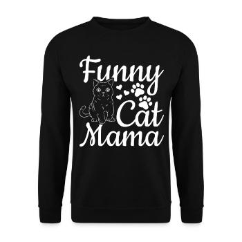 Katze Mama Lustige Katze Mama Niedliche Katze Lieb - Unisex Pullover - Schwarz - Vorne - Alina (178cm) & Michal (187cm)