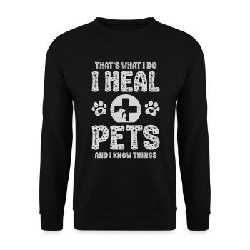 Vet Animal Care Clinic Pet Doctor - Unisex Sweatshirt - black - Front - Alina (178cm) & Michal (187cm)