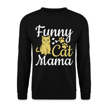 Chat Maman Drôle Chat Maman Mignon Chat Amour - Sweat-shirt Unisexe - noir - Devant - Alina (178cm) & Michal (187cm)