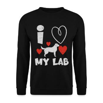 Ich liebe meine Lab Paw Lovers Welpen Hundebesitzer - Unisex Pullover - Schwarz - Vorne - Alina (178cm) & Michal (187cm)
