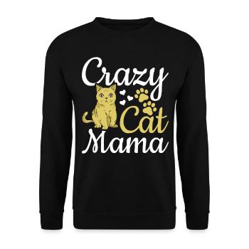 Katze Mama Niedliche Katze Mama Katzenliebhaber I - Unisex Pullover - Schwarz - Vorne - Alina (178cm) & Michal (187cm)