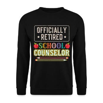 Offiziell pensionierter Schulberater - Unisex Pullover - Schwarz - Vorne - Alina (178cm) & Michal (187cm)