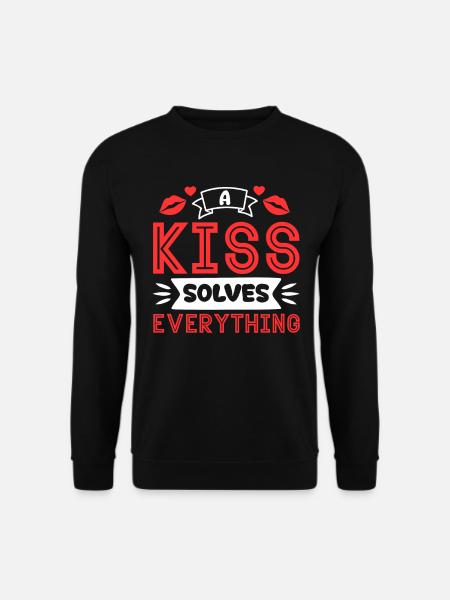 Problem Kissing Solution Relationship Partners - Unisex Sweatshirt - black