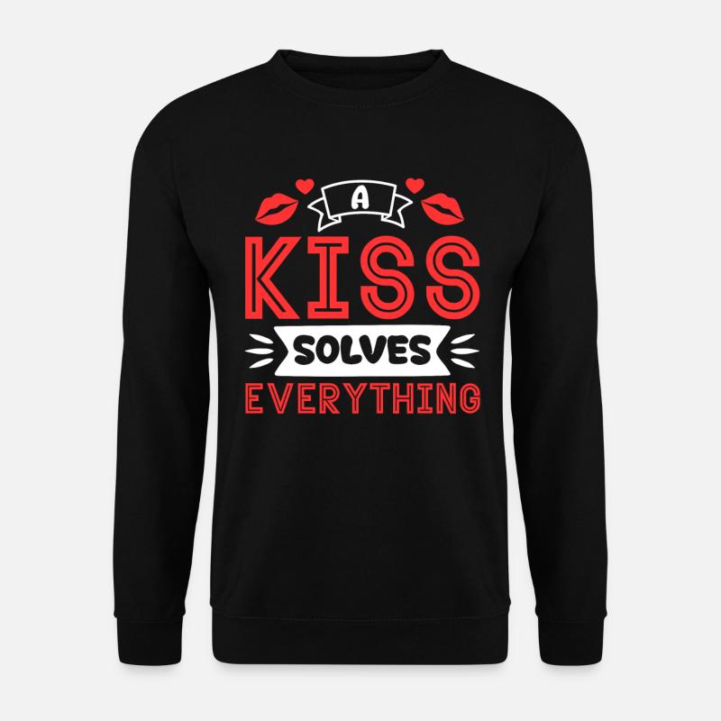 Problem Kissing Solution Relationship Partners - Unisex Sweatshirt - black
