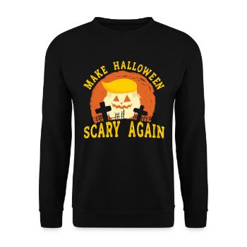Halloween Abstimmung Politischer Kürbis Wähler - Unisex Pullover - Schwarz - Vorne - Alina (178cm) & Michal (187cm)