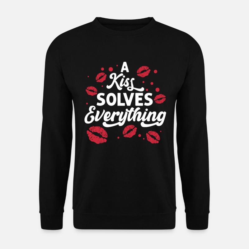 Problem Kissing Solution Relationship Partners - Unisex Sweatshirt - black