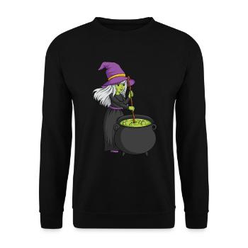 Hexe Zaubertrank Zaubern Geschenk Geschenkidee - Unisex Pullover - Schwarz - Vorne - Alina (178cm) & Michal (187cm)