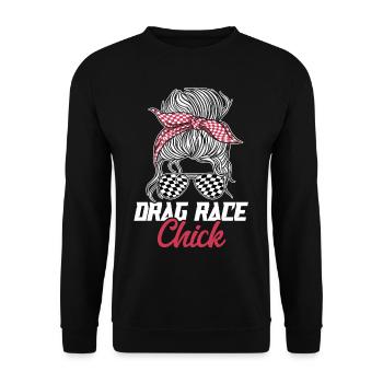 Racing Race Sunglasses Girl Drag - Unisex Sweatshirt - black - Front - Alina (178cm) & Michal (187cm)