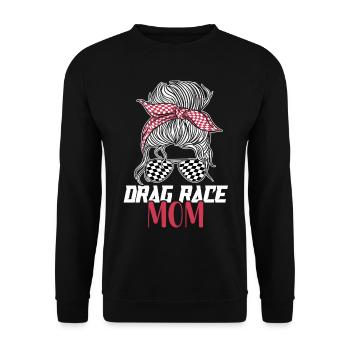 Drag Race Racing Sunglasses Mom - Unisex Sweatshirt - black - Front - Alina (178cm) & Michal (187cm)