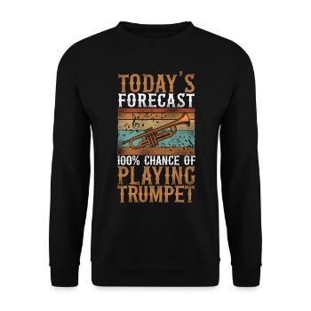 Trumpet Player Vintage Retro - Unisex Pullover - Schwarz - Vorne - Alina (178cm) & Michal (187cm)