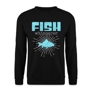 fish whisperer - Unisex Pullover - Schwarz - Vorne - Alina (178cm) & Michal (187cm)