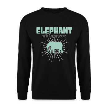 elephant whisperer - Unisex Pullover - Schwarz - Vorne - Alina (178cm) & Michal (187cm)
