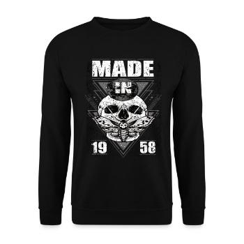 Fabriqué en 1958 Vintage Retro Limited Edition - Sweat-shirt Unisexe - noir - Devant - Alina (178cm) & Michal (187cm)