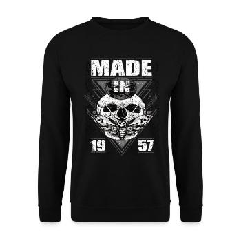 Fabriqué en 1957 Vintage Retro Limited Edition - Sweat-shirt Unisexe - noir - Devant - Alina (178cm) & Michal (187cm)
